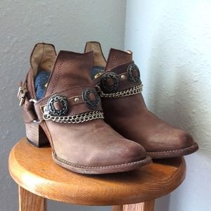 Freebird by Steven Rustic Brown Chain Heeled Boots